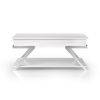Contemporary Style White 1pc Coffee Table Lift Top Design High Gloss Finish Chrome Frame Living Room Furniture - as Pic