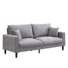 74" High Resilience three seater Sofa, Wooden Frame 3 Seat Sofa, Comfy , Modern Upholstered Sofa, Living Room Bedroom Apartment ,Light gray - as Pic