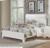 White High Gloss Finish Modern Full Bed 1pc LED Light Headboard Faux Leather Upholstered Wooden Furniture - as Pic