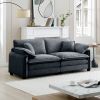 Warm and Cozy Living Room Sofa with 4 Pillows Upholstered Large Deep Seat 2 Seater Sofa for Living Room,Grey Corduroy - as Pic