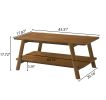 Metz Mid-Century Modern Wood Shelf Coffee Table, Walnut Finish - as Pic