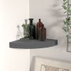 Floating Corner Shelf High Gloss Gray 9.8"x9.8"x1.5" MDF - Grey