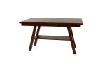 Dining Table Rectangle Dining Table w Shelve 1pc Counter Height Table Only Rubber wood Dark Walnut Finish Dining Room Furniture - as Pic