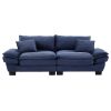 Corduroy Sofa Sleeper Couch Loveseat Sofa with Pillows Comfy Upholstered Deep Seat Sofa-Blue Corduroy