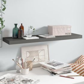 Floating Wall Shelf High Gloss Gray 35.4"x9.3"x1.5" MDF - Grey