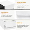 ON-TREND Sleek and Stylish TV Stand with Perfect Storage Solution, Two-tone Media Console for TVs Up to 80'', White - as Pic