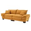Corduroy Sofa Sleeper Couch Loveseat Sofa with Pillows Comfy Upholstered Deep Seat Sofa-Yellow Corduroy