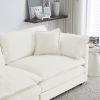 Modular Sectional Sofa for Living Room,U Shaped Couch 5 Seater Convertible Sectional Couch with 1 Ottoman ,White Chenille - as Pic