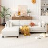 U_Style Modern Modular Sectional Sofa with Movable Ottoman, 110 Inch 4 Seat Sofa Set with 5 pillows, Unique Piping Stitch Design