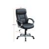 Adjustable Height Office Chair with Padded Armrests, Black - as Pic