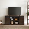 58" Farmhouse TV Stand and Entertainment Center for Televisions up to 65 Inchs,with Sliding Barn Doors and Storage Cabinets,Espresso - Brown -