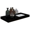 Floating Wall Shelves 2 pcs High Gloss Black 19.7"x9.1"x1.5" MDF - Black