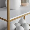 6-Shelf Metal Frame Bookcase - White