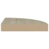 Floating Corner Shelves 2 pcs Oak 9.8"x9.8"x1.5" MDF - Brown