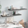 Floating Wall Shelves 2 pcs High Gloss Gray 35.4"x9.3"x1.5" MDF - Grey
