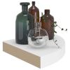 Floating Corner Shelves 2 pcs White 9.8"x9.8"x1.5" MDF - White