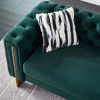 Chesterfield Modern Tufted Velvet Living Room Sofa, 84.25''W Couch,Green - as Pic
