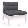 8 Piece Patio Lounge Set with Anthracite Cushions Pinewood - White