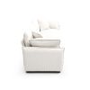 Warm and Cozy Living Room Sofa with 4 Pillows Upholstered Large Deep Seat 2 Seater Sofa for Living Room, Beige Corduroy - as Pic