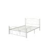Full Size Unique Flower Sturdy System Metal Bed Frame with Headboard and Footboard - White