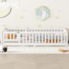 Twin Size Bed Floor Bed with Safety Guardrails and Door for Kids, White(Old SKU:W158090683) - as Pic