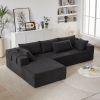 Modern Chenille Upholstered Sectional Sofa Couch Set,Modular 108" L Shaped Sectional Living Room Sofa Set With 6 Pillows(Left Chaise) - as Pic