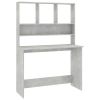 Desk with Shelves Concrete Gray 43.3"x17.7"x61.8" Engineered Wood - Grey