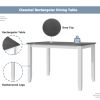 Rustic Minimalist Wood 5-Piece Dining Table Set with 4 X-Back Chairs for Small Places - Grey - Solid Wood