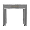 Light Gray Counter Height Table w NESTED TABLE Dining Room Furniture Faux Marble Top Table - as Pic