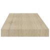 Floating Wall Shelves 2 pcs Oak 23.6"x9.3"x1.5" MDF - Brown