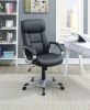 Adjustable Height Office Chair with Padded Armrests, Black - as Pic