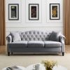 3-seater + 3-seater Combination sofa.Grey Velvet W834S00064 - as Pic