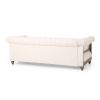 Mirod Comfy 3-Seat Sofa with Wooden Legs, Retro Style for Living Room - as Pic