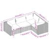 4 Piece Patio Lounge Set with Cushions Poly Rattan Brown - Brown