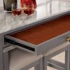 Light Gray Counter Height Table w NESTED TABLE Dining Room Furniture Faux Marble Top Table - as Pic