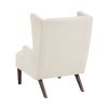 Contemporary Beige Wingback Accent Chair Chenille Upholstery Plywood Frame Living Room Furniture 1pc - as Pic