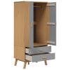 Wardrobe OLDEN Gray and Brown 30.1"x20.9"x67.7" Solid Wood Pine - Gray