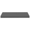 Floating Wall Shelf High Gloss Gray 23.6"x9.3"x1.5" MDF - Grey