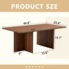 44.8 Inch Walnut Wood Grain MDF Coffee Table - Modern Luxury, Stable Triangular Support.