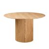 46.45 inch MDF Dining Table for Dining Room Round Dinner Tables Mid-Century Modern Table OAK - as Pic