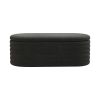 Storage Chenille Ottoman Bench Upholstered Fabric Storage Bench End of Bed Stool (40-inch, BLACK) - as Pic