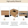Unique Design Coffee Table with 4 Hidden Storage Compartments, Square Cocktail Table with Extendable Sliding Tabletop, 31.5"x 31.5" - as Pic