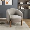 Style Comfort Accent Chair Taupe Upholstery Durable Frame Solid Wood Legs Contemporary Living Room Furniture 1pc - as Pic