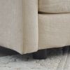 Mid-Century Modern Couch 3-Seater Sofa with 2 Armrest Pillows and 3 Toss Pillows, Couch for Living Room Beige Chenille - as Pic