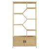 Rattan 7 Tier Bookcase with Cabinet