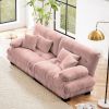 Cloud Couch 2 Seater Sofa for Living Room, Chenille 2 - Seat sofa with 2 Lumbar pillows and 2 throw pillows - Pink