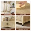 Rattan 7 Tier Bookcase with Cabinet
