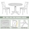 Orisfur. 5 Pieces Dining Table and Chairs Set for 4 Persons, Kitchen Room Solid Wood Table with 4 Chairs - pic