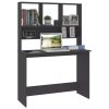 Desk with Shelves Gray 43.3"x17.7"x61.8" Engineered Wood - Grey