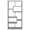 Geometric bookcase Seven (7) Shelves Storage Shelf Solid Wood Furniture 1pc Grey Driftwood - as Pic